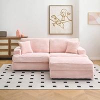 Maßgefertigtes Rosa-Weißes Komprimiertes Cloud Modulares Ecksofa Modernes Flauschiges Plüsch-Samt-Polstersofa für Villa und Apartment