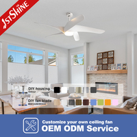 Ventilateur de plafond moderne blanc 62 pouces 1stshine à 5 pales pour intérieur, salon, chambre, hôtel – Vente en gros OEM ODM