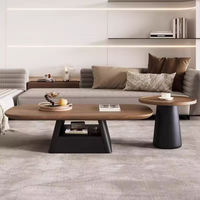 Table de cocktail ovale de style nordique avec rangement intégré pour hôtel et salon