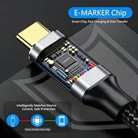 Câble Type-C 3.2 Gen2 20 Gbps PD 100 W à charge rapide avec puce E-Marker, câble USB-C vers USB-C tressé, sortie vidéo 4K