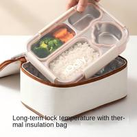 Boîte à lunch en acier inoxydable 304 à 5 compartiments avec couvercle hermétique ; contrôle des portions, capacité de 800 à 1000 ml, design moderne et minimaliste
