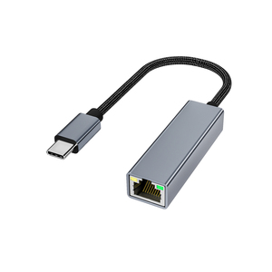 Điện thoại di động máy tính xách tay máy tính bảng PVC Áo khoác nylon bện dây 3A nhanh Sạc Cáp Adapter USB Type-C <span class=keywords><strong>Ethernet</strong></span> RJ45 connecter - Product Image 1