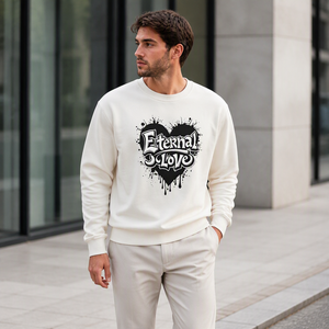 Sudadera con Estampado de Corazón de Amor Eterno, Unisex, Corte Regular, Informal, de Punto, para Otoño - Product Image 5
