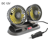 Ventilateurs de refroidissement pour voiture à double tête, rotatifs à 360 degrés, réglables, USB DC12V/24V