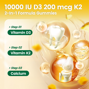 VivoNu <b>Vitamin</b> D3 K2 <b>Gummy</b> 80g Three Pack Calcium Absorption Chew Bone Health Daily Immune Wellness Artificial Plant Extract - Product Image 4