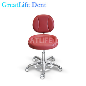 Silla de Asistente Dental Greatlife Dent, Silla de Cuero Móvil con Respaldo, Altura Ajustable Hidráulicamente, para <span class=keywords><strong>Consultorio</strong></span> - Product Image 1