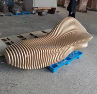 Ensemble de petites chaises de table à manger ovales modernes de luxe paramétriques Meubles en bois élégants avec acier marbré pour l'utilisation du linge en atelier