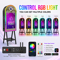 Vente directe d'usine - Machine de photomaton avec miroir arqué, écran tactile de 32 pouces, impression instantanée, miroir magique pour selfie