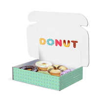 Boîte pliante en papier 1 pièce LOKYO, design personnalisé de Noël, pour brownies, beignets et pâtisseries, avec lamination mate, pour usage alimentaire