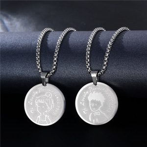 All'ingrosso alla moda da donna in acciaio inossidabile collane a catena <span class=keywords><strong>piccolo</strong></span> <span class=keywords><strong>principe</strong></span> <span class=keywords><strong>e</strong></span> principessa Hip-hop ciondoli alla moda - Product Image 5