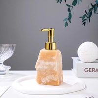 Bouteille de désinfectant pour les mains en quartz rose Distributeur de savon en pierre brute en cristal naturel Produit artisanal de guérison Autres objets artisanaux en cristal