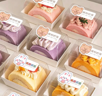 Autocollants ronds roses personnalisés avec illustration UV pour cupcakes - Étiquettes de boulangerie découpées en continu pour l'emballage automatisé des pâtisseries