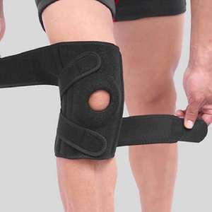 Genouillère de sport en néoprène épais personnalisée, respirante, antidérapante, avec rotule ouverte, sangles réglables, compression, ressort pour le genou - Product Image 3