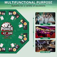 Table de poker pliable octogonale GRGM RQ23026 de 48 pouces pour 8 joueurs, surface en feutre, plateaux à jetons, porte-gobelets, sac de transport inclus