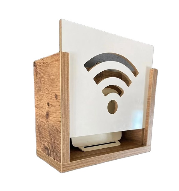 Wall Organizer Wooden Decorative Wifi Box Wall-Mounted Router Hide Internet Modem Storage Home Decoration WiFi Box