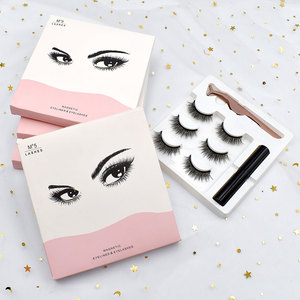 Logo OEM Lot de 3 paires d'<span class=keywords><strong>eyeliner</strong></span> et de <span class=keywords><strong>cils</strong></span> magnétiques naturels 5D <span class=keywords><strong>Faux</strong></span> <span class=keywords><strong>cils</strong></span> et pince à épiler avec logo personnalisé - Product Image 2