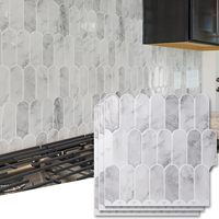 Style moderne 12*12 pouces écailles de poisson peler bâton carrelage mural 100% étanche en acier inoxydable autocollant pour cuisine salle de bain directe