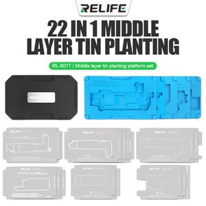 RELIFE RL-601T 22 en 1 pour <span class=keywords><strong>iPhone</strong></span> <span class=keywords><strong>X</strong></span> à 15 Pro Max Carte mère <span class=keywords><strong>de</strong></span> couche intermédiaire Plate-forme en étain 3D BGA Reballing Stencil <span class=keywords><strong>Kit</strong></span> - Product Image 3
