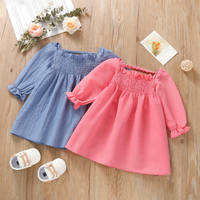 Robe d'été 2026 en coton pour enfants, style boutique, pour mariage et fêtes, col carré, manches courtes lanternes, volants, longueur genou, coupe trapèze pour filles