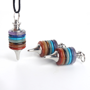 Nouveau produit 2025 : Collier pendule avec pendentif en cristal des sept chakras - Product Image 4