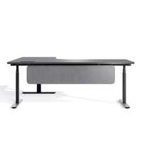 Bureau d'ordinateur électrique en forme de L moderne, poste de travail multi-utilisateurs pour le bureau