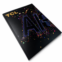 Impression de brochures technologiques personnalisées avec texte en feuille d'or et couverture à particules métalliques pour marque de technologie IA, faible MOQ, vente en gros