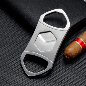 Cigar Cutter Stainless Steel Double Blade Bar Shape Manual Cigar Accessories - Product Image 1