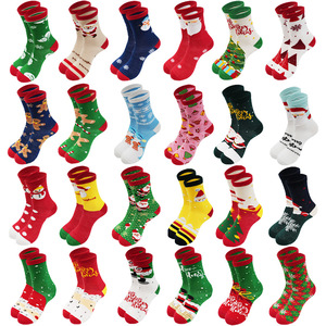Chaussettes de Noël en gros en stock, prêtes à être expédiées, unisexe, grandes tailles, mi-mollet, créatives, tendance, personnalisables - Product Image 1