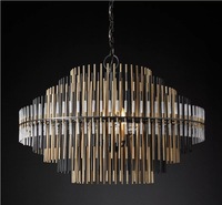 Lustre moderne de luxe créatif en tube métallique, forme ondulée, or, noir, argent, suspension LED 2700K AC 85-265V pour salle à manger