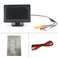 Monitor LCD TFT Universal para Automóvil, Asistencia de Reversa, Sistema de Señal PAL/NTSC de 1 Año, Entrada de Video de 2 Canales de 12 V CC, Pantalla de 16:9, 4.3 Pulgadas