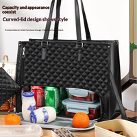 Sac à main 2-en-1 pour femme avec compartiment isotherme, fermeture éclair, doublure en polyester, sacoche diagonale pour ordinateur et téléphone