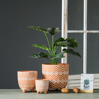 Longstar-Jardinière en céramique avec trou de drainage, 5.7/4.7/3.5/pouce, jardinière décorative moderne, plantes d'extérieur Lily, Cactus