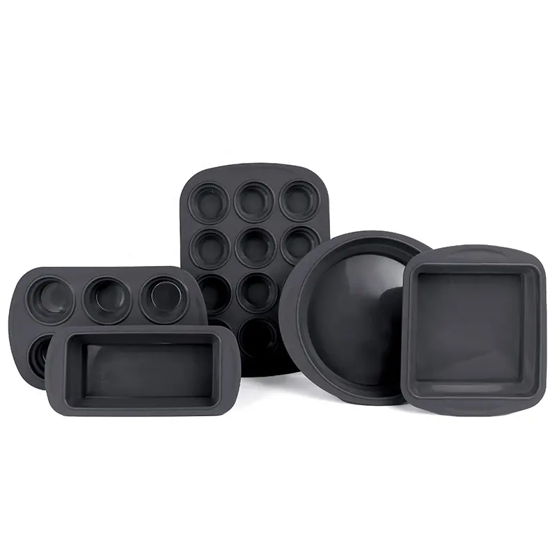 Nova Chegada Dobrável Silicone Bakeware Form Conjuntos de Moldes De Bolo Para Cozimento