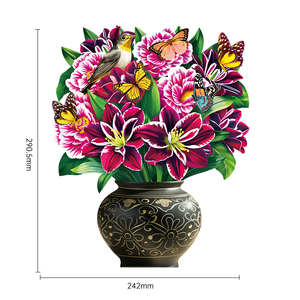 Giấy 3D Hoa bó hoa thiệp chúc mừng nhận được tốt sớm bật lên Thẻ quà tặng với lưu ý thẻ và phong bì - Product Image 2