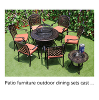 Ensemble de salle à manger de jardin en aluminium pour l'extérieur Table et chaise de patio élégantes pour Garden Party