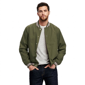 Veste universitaire pour homme en soie respirante de haute qualité, conçue sur mesure, col montant, broderie décorative, patchwork pour l'hiver - Product Image 1