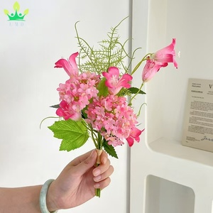 Ramo <span class=keywords><strong>de</strong></span> flores <span class=keywords><strong>de</strong></span> hortensia <span class=keywords><strong>de</strong></span> lirio artificial, flor <span class=keywords><strong>de</strong></span> seda <span class=keywords><strong>de</strong></span> lirio del valle para el hogar, <span class=keywords><strong>boda</strong></span>, fiesta, jardín, corona, <span class=keywords><strong>centros</strong></span> <span class=keywords><strong>de</strong></span> <span class=keywords><strong>mesa</strong></span> - Product Image 6