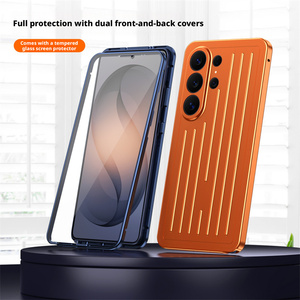 Étui <span class=keywords><strong>de</strong></span> téléphone en verre trempé haute définition pour Samsung S26 Ultra, protection 360°, panneau arrière en métal, anti-chute - Product Image 1