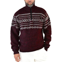 Pull en cachemire personnalisé à col zippé 1/4, pull de golf à col quart zippé, pull tricoté avec logo frontal pour homme, idéal pour l'hiver et Noël