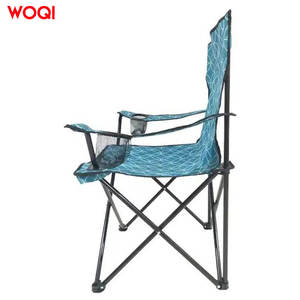 Silla de playa plegable Woqi para exteriores, color azul cielo, con marco de aluminio, reposabrazos y portavasos - Product Image 1