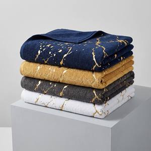Serviette de plage de grande taille en coton 100% de luxe, tissée, avec logo imprimé et design personnalisé, faible MOQ - Product Image 3