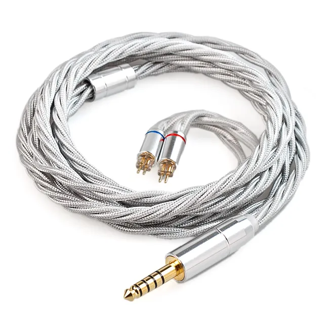KBEAR ST20 Silver-Plated OCC Mixed Alloy 2 PIN Headphones Cable In-Ear Monitor Earphone Wire for KZ ZS10 Pro X AS24 ZSN PRO X