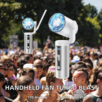 Ventilateur portable Turbo Blast 2026 avec réglage du flux d'air à 199 niveaux, batterie 7000 mAh, refroidissement en 1 seconde, utilisation à 180° (cou ou bureau)