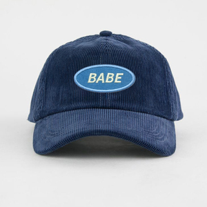 Gorra de béisbol de pana personalizada con logotipo bordado de calidad de fabricante Premium sin estructura y perfil bajo de 6 paneles - Product Image 4