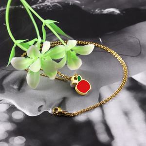 Collier pour femme, bijoux de mode, pendentif pomme rouge, bijoux pour femme, collier en acier inoxydable de qualité, cadeau - Product Image 5