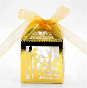 Adornos de fiesta de boda para novio, caja de Chocolate creativa con diseño de corte láser, recuerdos de boda, cajas de dulces, regalos - Product Image 1