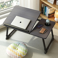 Bureau d'ordinateur portable pliable en plastique réglable en hauteur, amovible et portable, avec support de table d'étude pour lit
