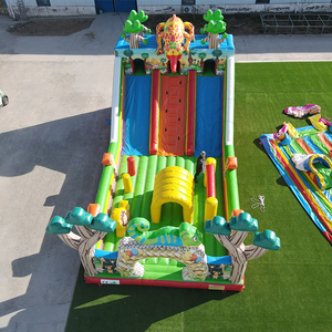 Parcours d'obstacles gonflable Dinosaures de la <span class=keywords><strong>Jungle</strong></span> avec toboggan, <span class=keywords><strong>jeu</strong></span> de défi pour fêtes d'enfants en extérieur - Product Image 3