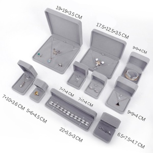 Custom Logo Red Velvet Wholesale Box Manufacturer <b>Rings</b> Earrings Pendant Jewelry Packaging Boxes Set - Product Image 6