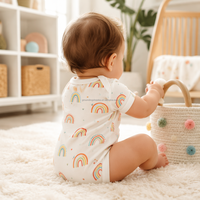 Body de Bebé de Algodón Suave de Cuerpo Entero para Recién Nacidos, Pijama de Manga Corta, Cómodo para Uso Diario, Todo en Uno